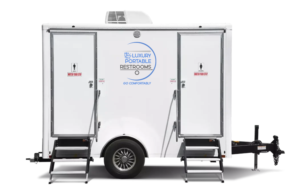 Luxury Portable Restroom Trailers OI 2-Station Exterior 1 Fresno, CA
